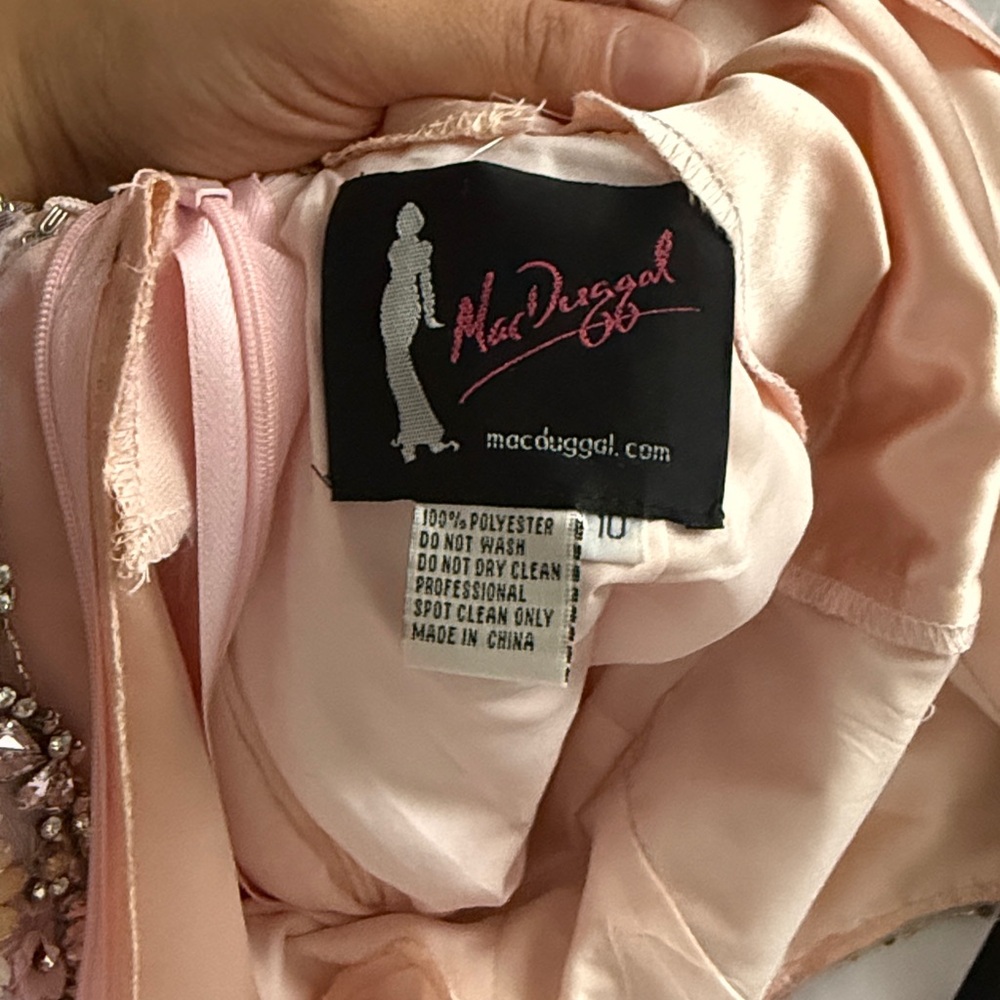 Mac Duggal Pink Embellished over skirt gown - Picture 9 of 10